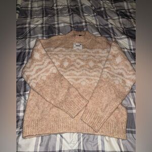 Aerie Beige Patterned Crew Neck Sweater NWT M